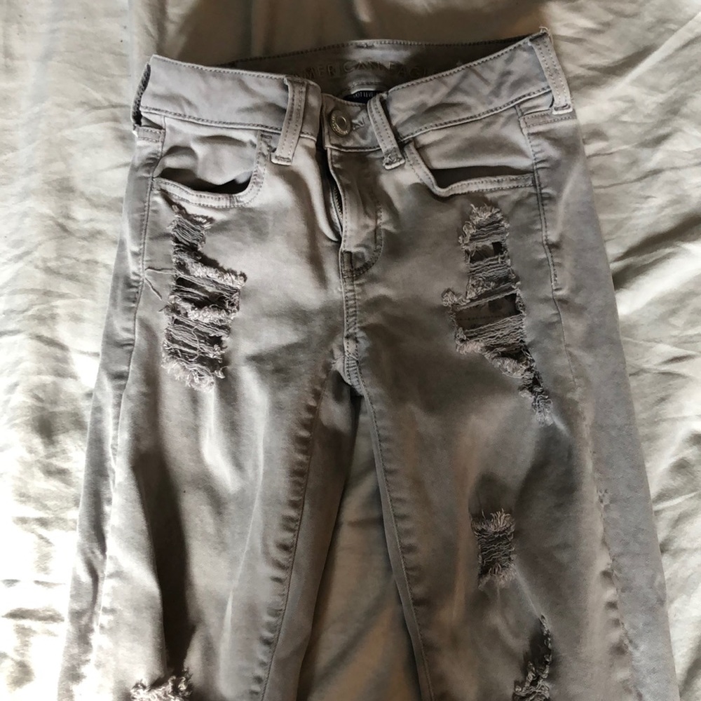 Grey Next Level Stretch American Eagle jeans
